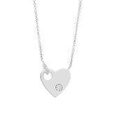 0.05ct 14k White Gold Diamond Heart Necklace